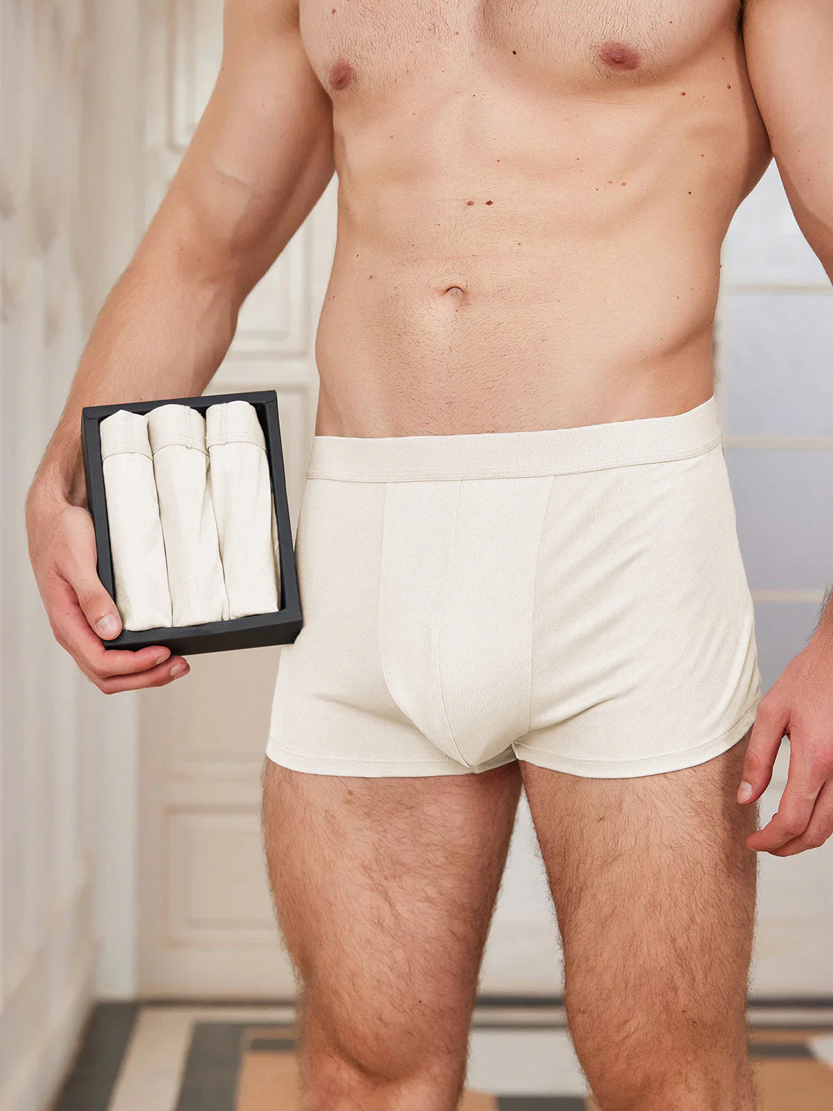 3-Pak Herre Boxershorts i Ren Silke - Image 16