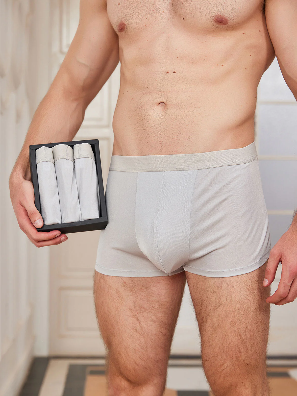 3-Pak Herre Boxershorts i Ren Silke - Image 19