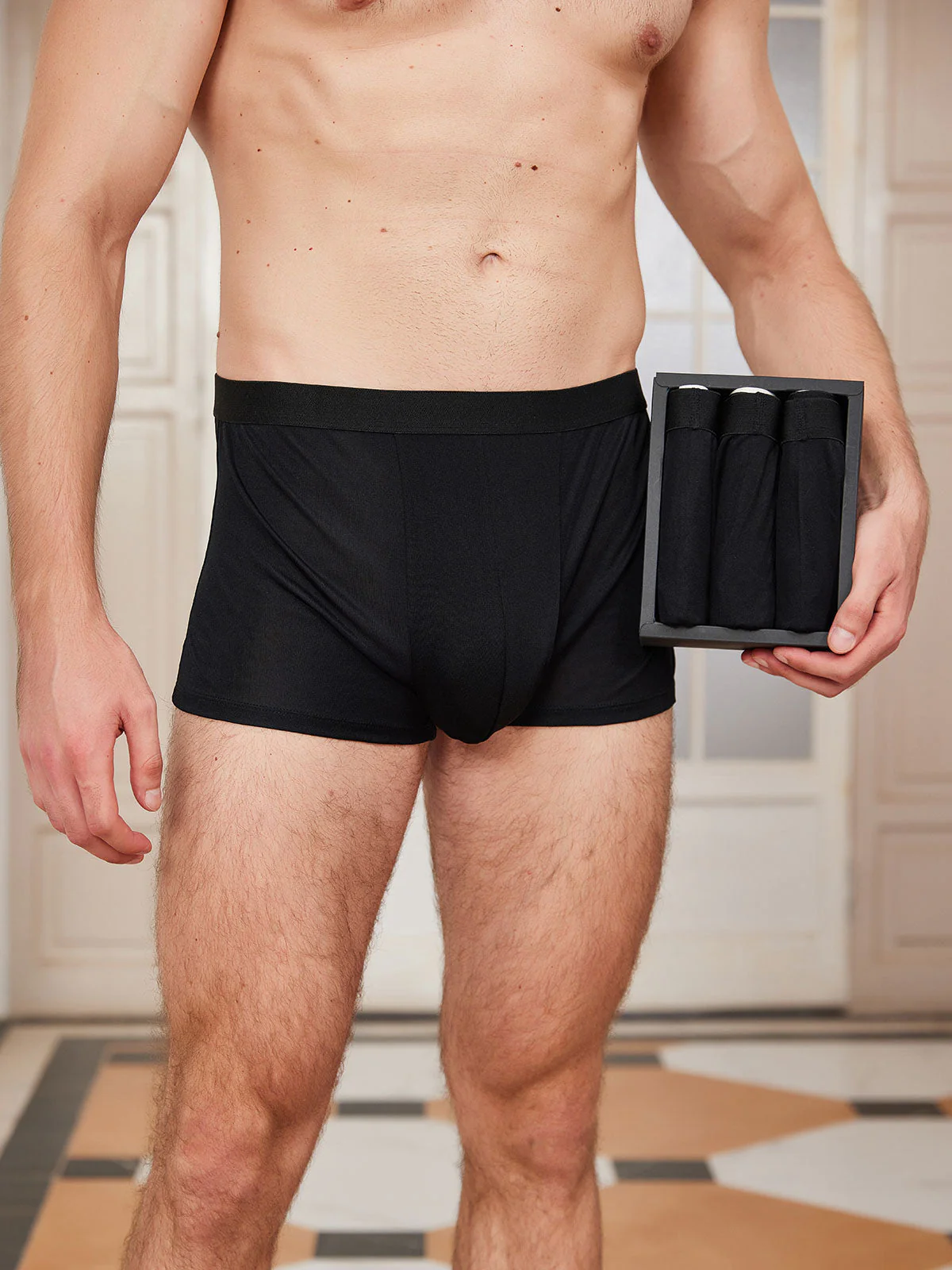 3-Pak Herre Boxershorts i Ren Silke - Image 6
