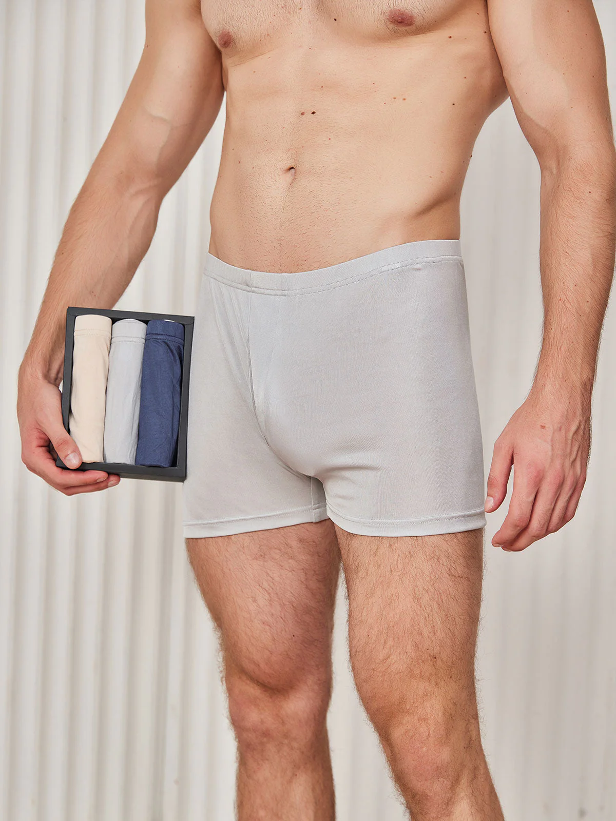 3-Pak Herre Boxershorts i Ren Silke - Image 17