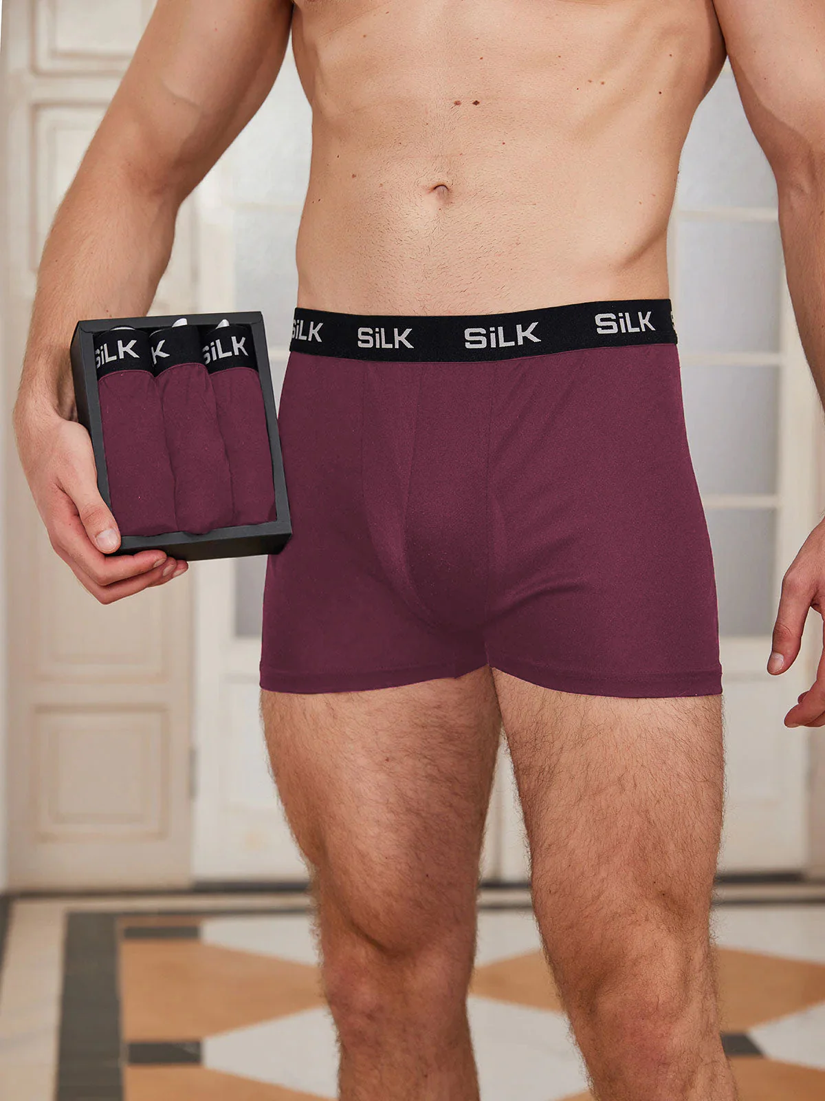 3-Pak Herre Ultra Bløde Komfortable Boxershorts i Ren Silke - Image 10