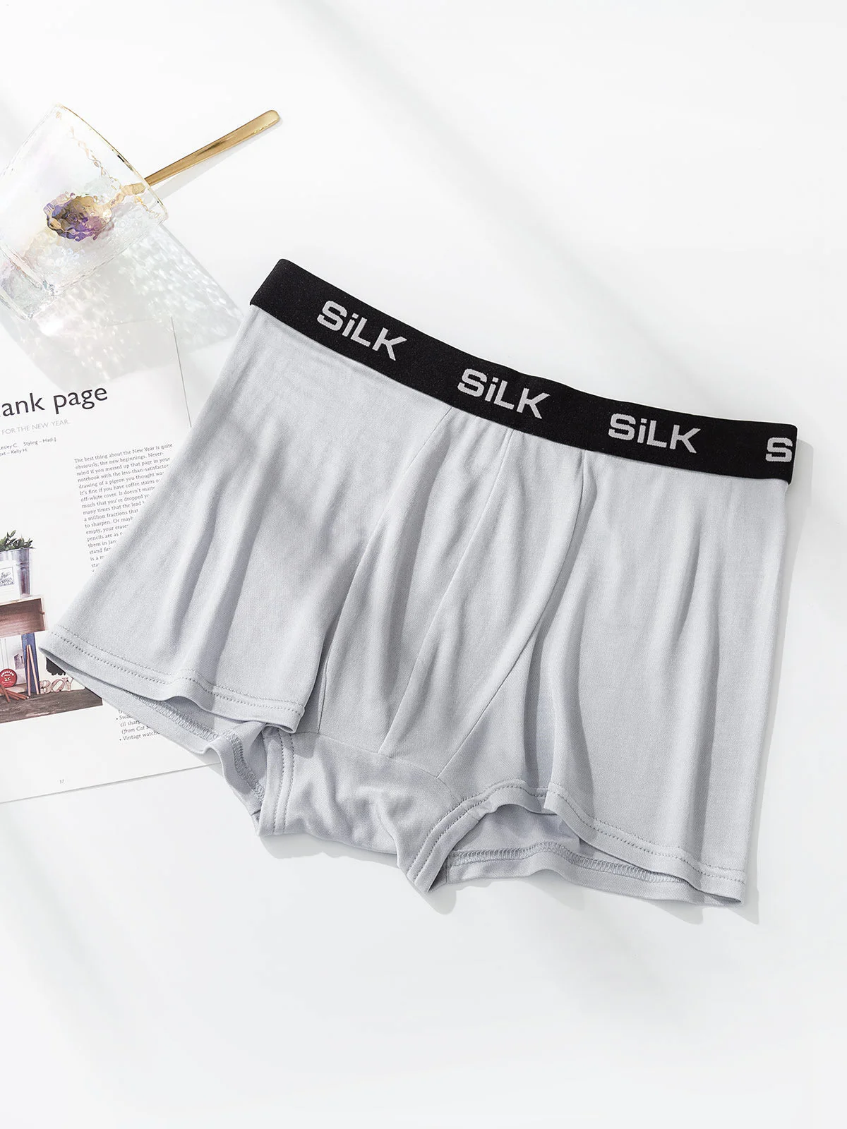 3-Pak Herre Ultra Bløde Komfortable Boxershorts i Ren Silke - Image 14