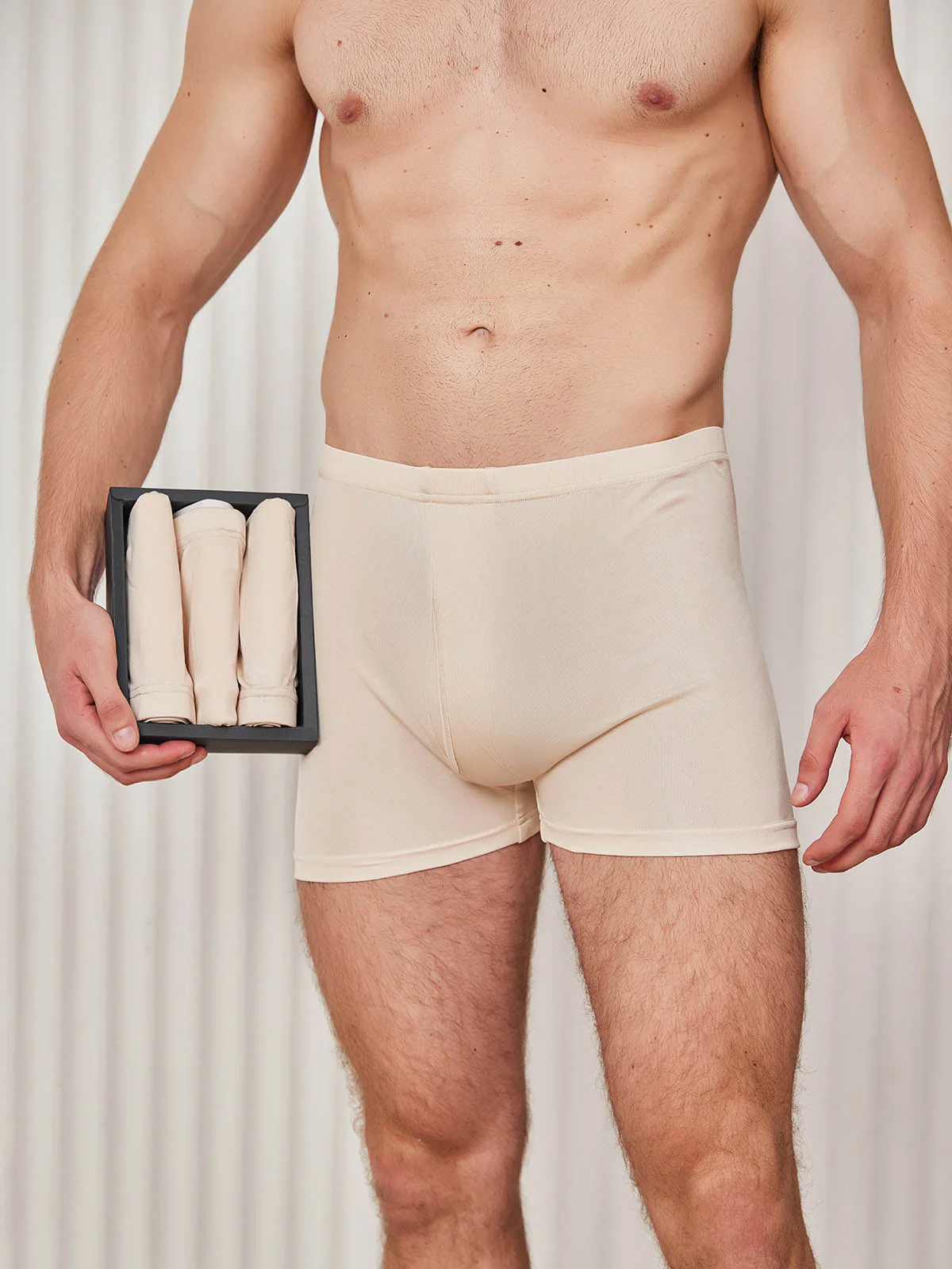 3-Pak Herre Boxershorts i Ren Silke med Åben Front - Image 12