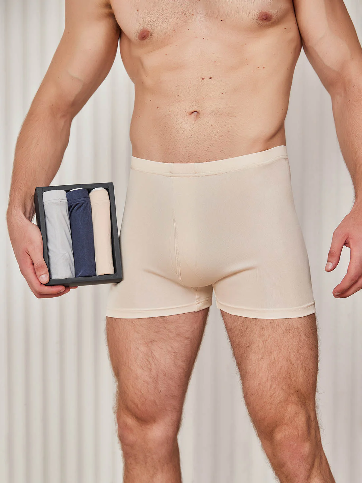 3-Pak Herre Boxershorts i Ren Silke med Åben Front - Image 17