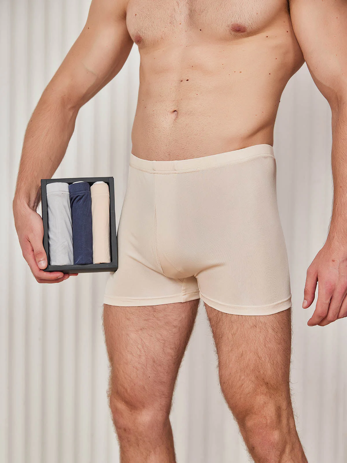 3-Pak Herre Boxershorts i Ren Silke med Åben Front - Image 18