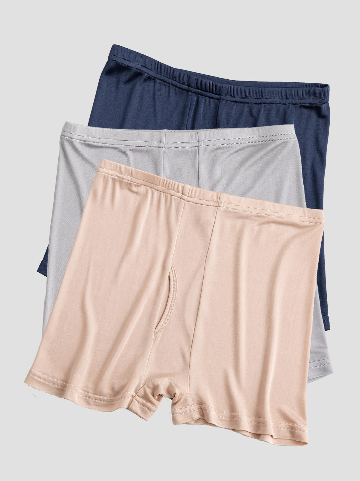 3-Pak Herre Boxershorts i Ren Silke med Åben Front - Image 20
