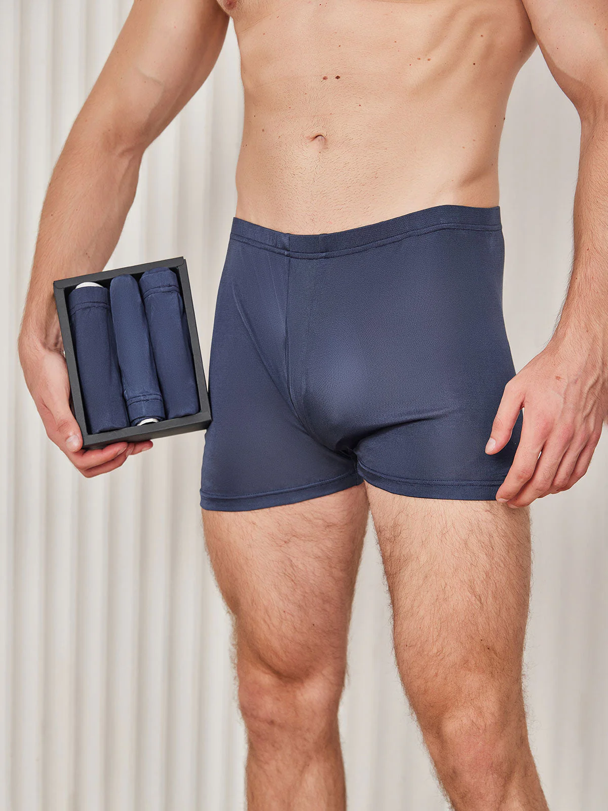 3-Pak Herre Boxershorts i Ren Silke med Åben Front - Image 4
