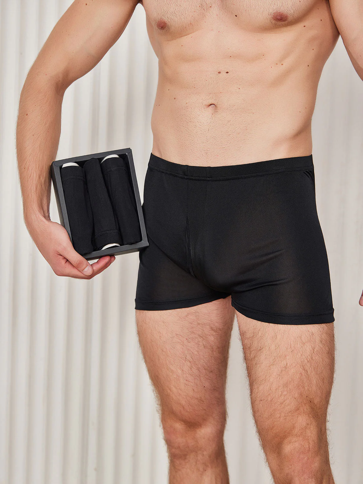 3-Pak Herre Boxershorts i Ren Silke med Åben Front - Image 7