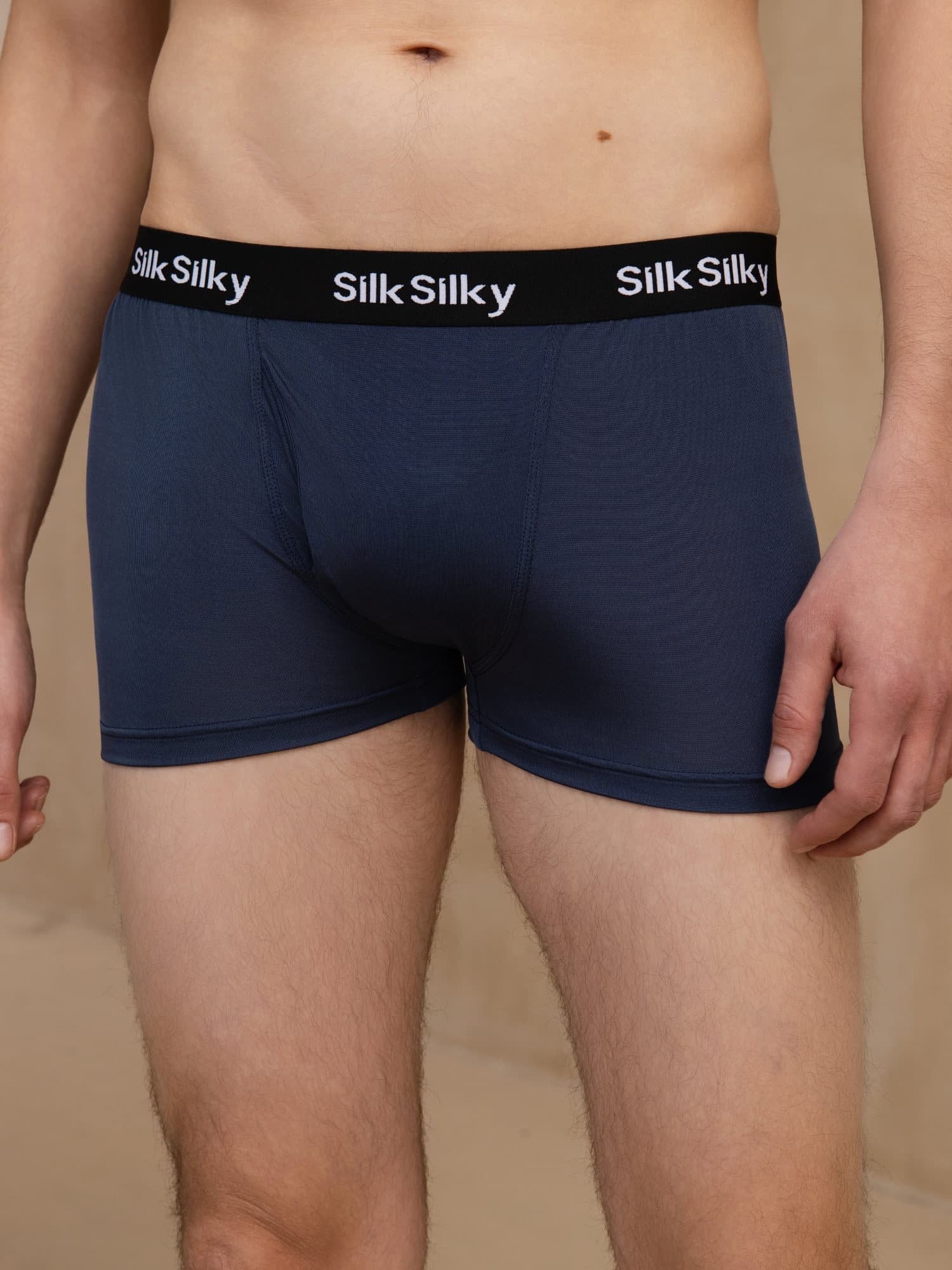 3 Stk Ren Silke Mænds Komfort Åndbar Boxer Brief Undertøj - Image 4