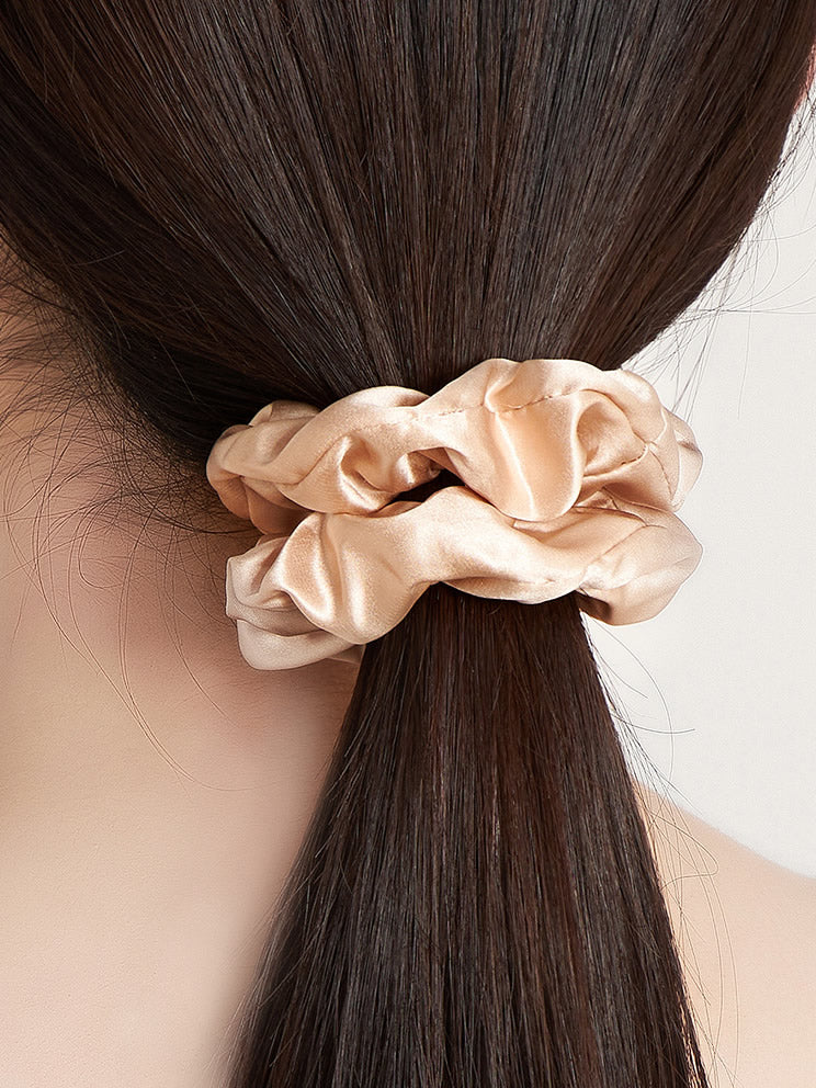 3Stk Ren Silke Stor Hår Scrunchies - 3.5cm - Image 28