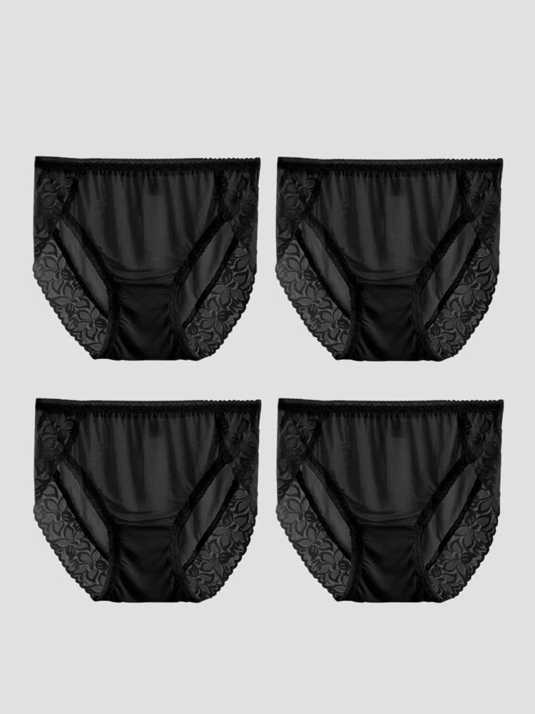 4 Stk. Sexet Blonde Dameundertøj i Silkejersey (BH Ikke Inkluderet) - Image 21