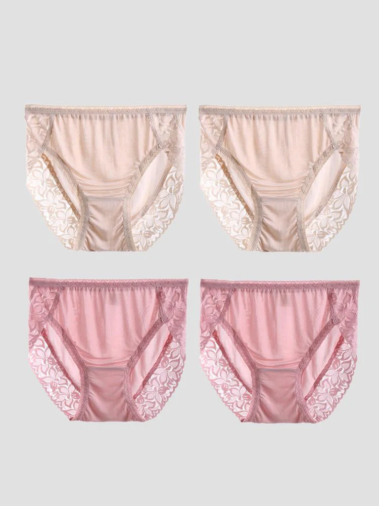 4 Stk. Sexet Blonde Dameundertøj i Silkejersey (BH Ikke Inkluderet) - Image 24