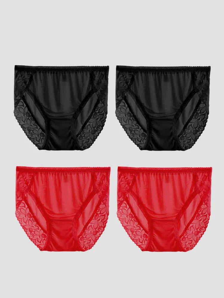 4 Stk. Sexet Blonde Dameundertøj i Silkejersey (BH Ikke Inkluderet) - Image 26