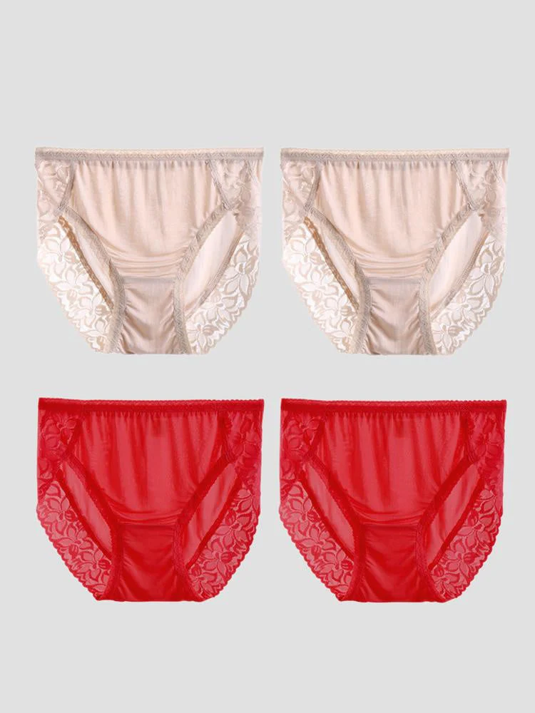 4 Stk. Sexet Blonde Dameundertøj i Silkejersey (BH Ikke Inkluderet) - Image 29
