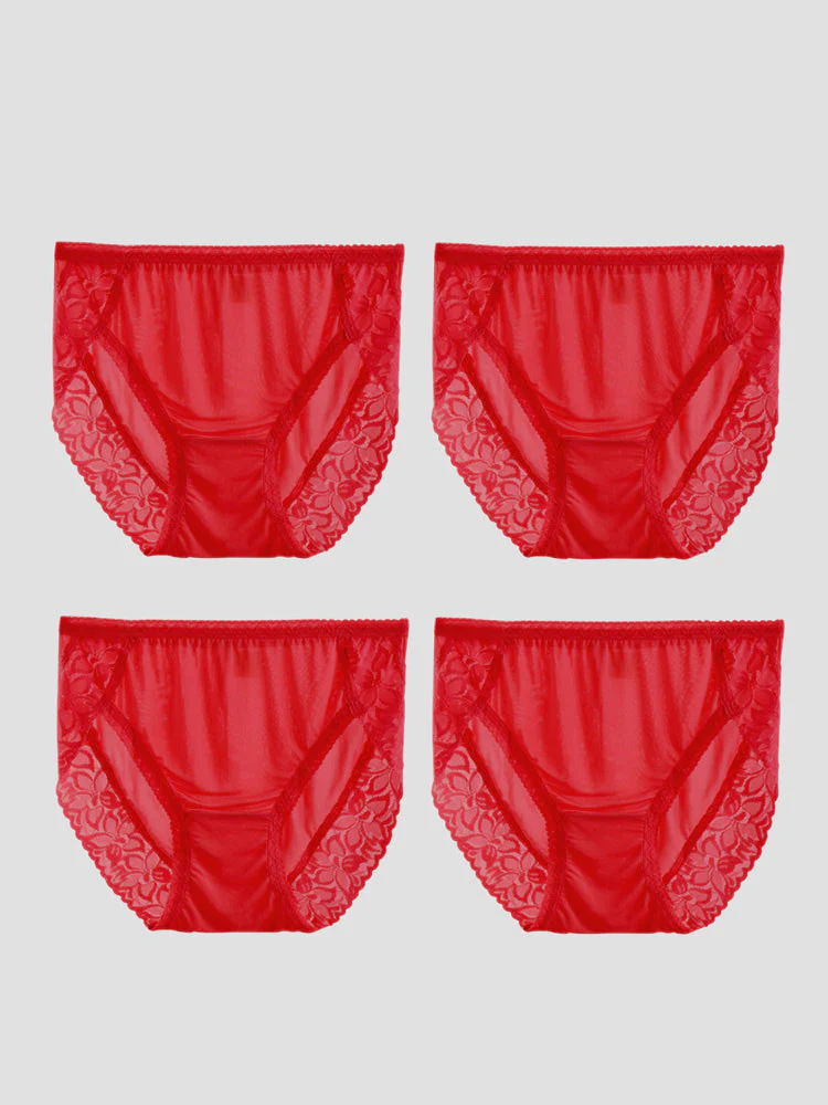 4 Stk. Sexet Blonde Dameundertøj i Silkejersey (BH Ikke Inkluderet) - Image 34