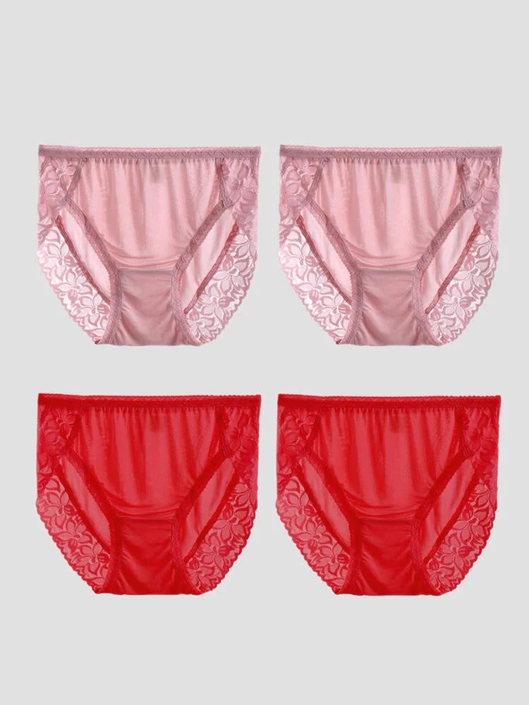 4 Stk. Sexet Blonde Dameundertøj i Silkejersey (BH Ikke Inkluderet) - Image 37