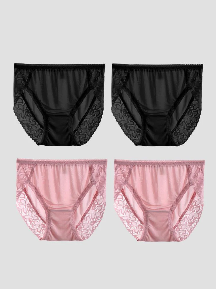 4 Stk. Sexet Blonde Dameundertøj i Silkejersey (BH Ikke Inkluderet) - Image 9