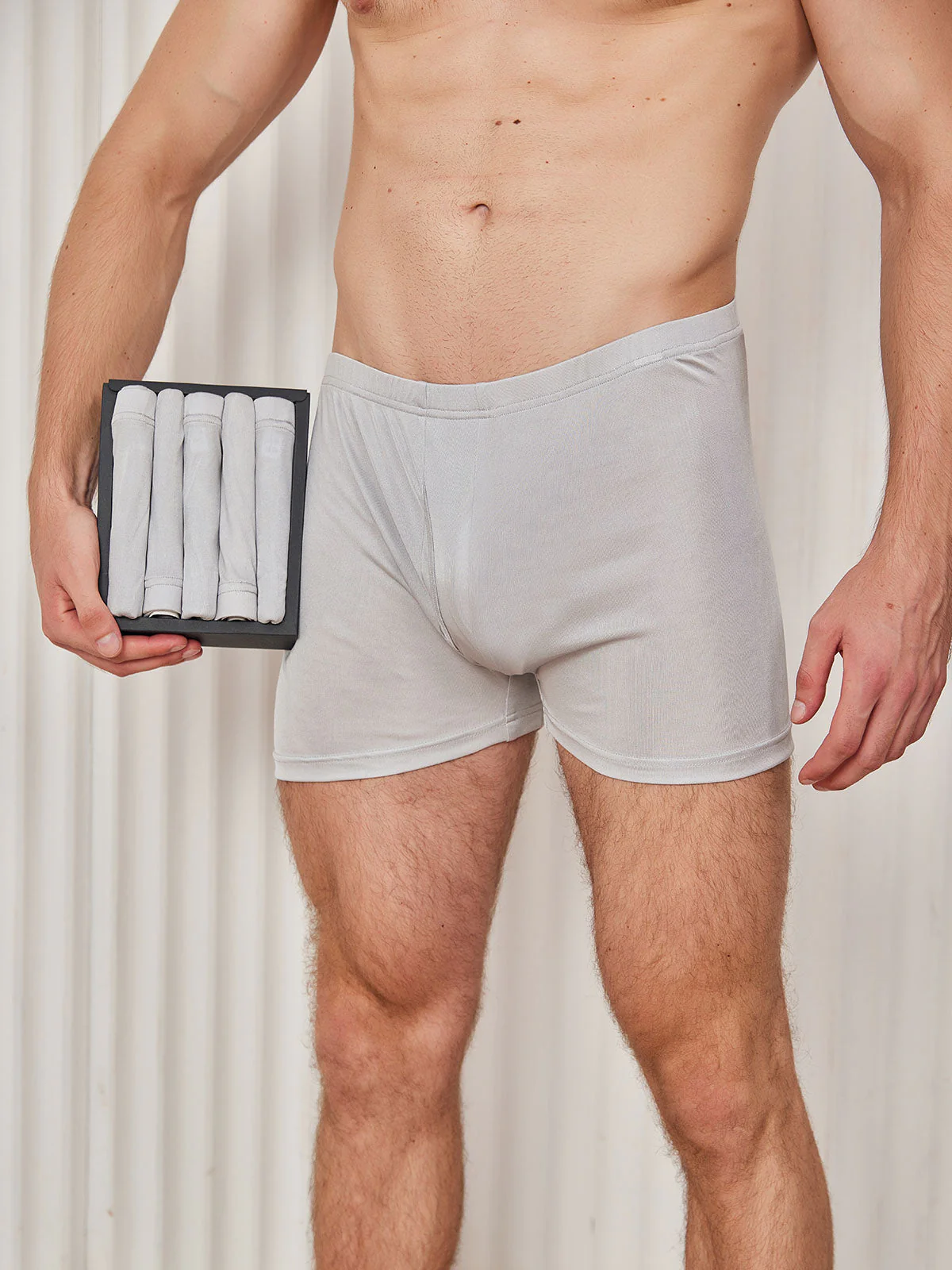 5-Pak Herre Boxershorts i Ren Silke med Gylp - Image 15