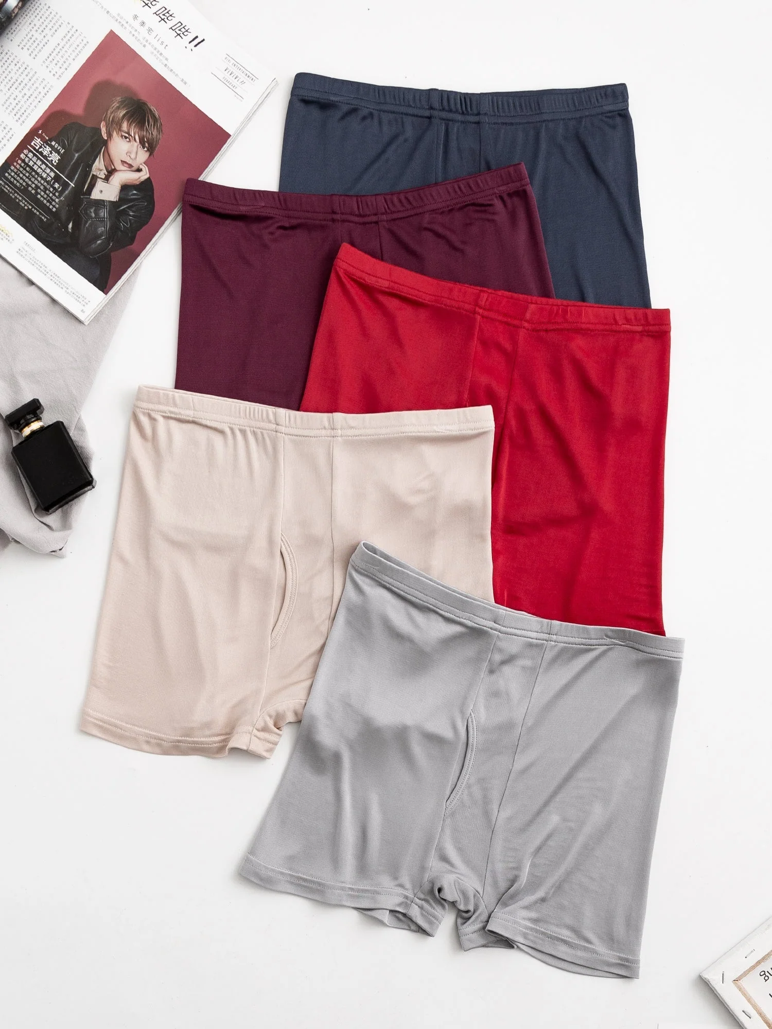5-Pak Herre Boxershorts i Ren Silke med Gylp - Image 23