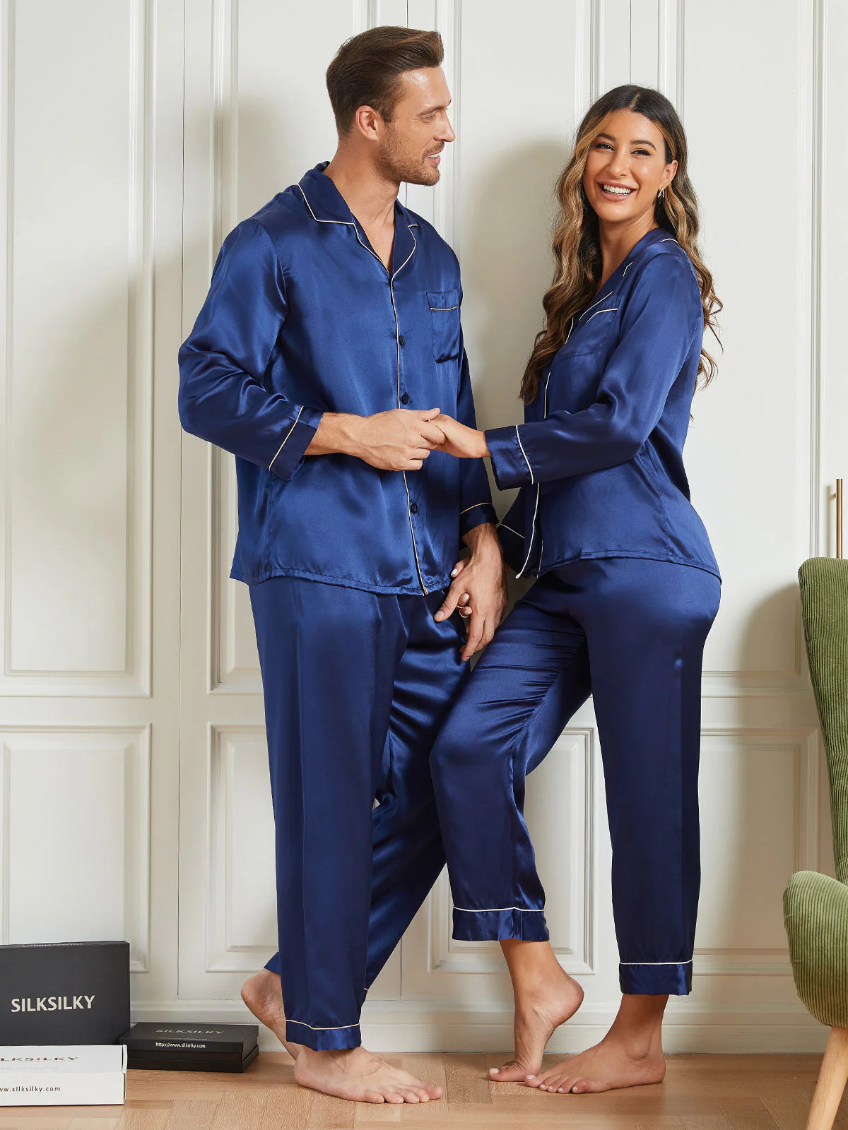 Par 100% Silke Lange Pyjamassæt I Alt 4 Stk - Image 12