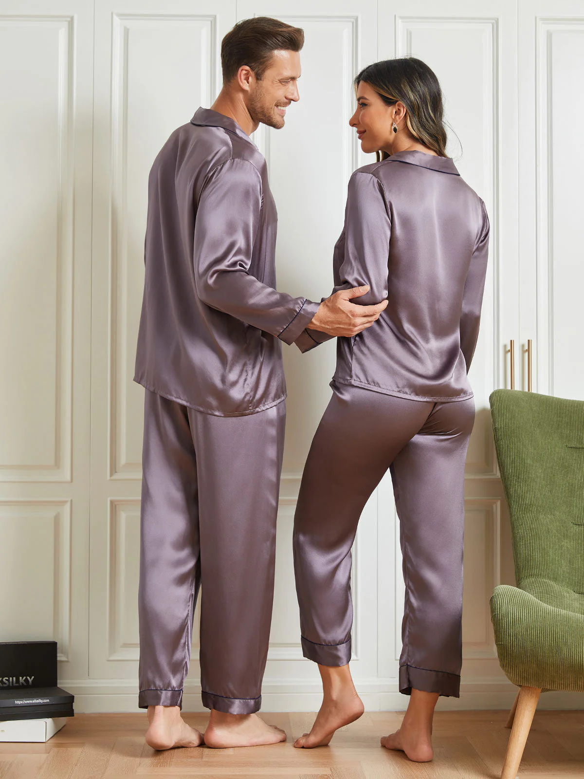 Par 100% Silke Lange Pyjamassæt I Alt 4 Stk - Image 16