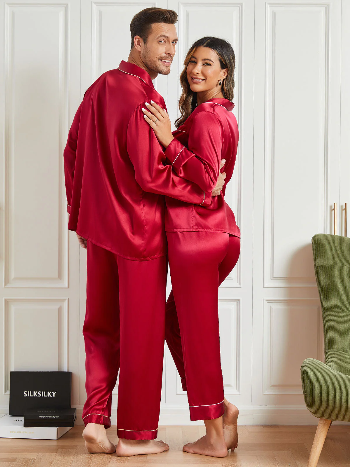 Par 100% Silke Lange Pyjamassæt I Alt 4 Stk - Image 2