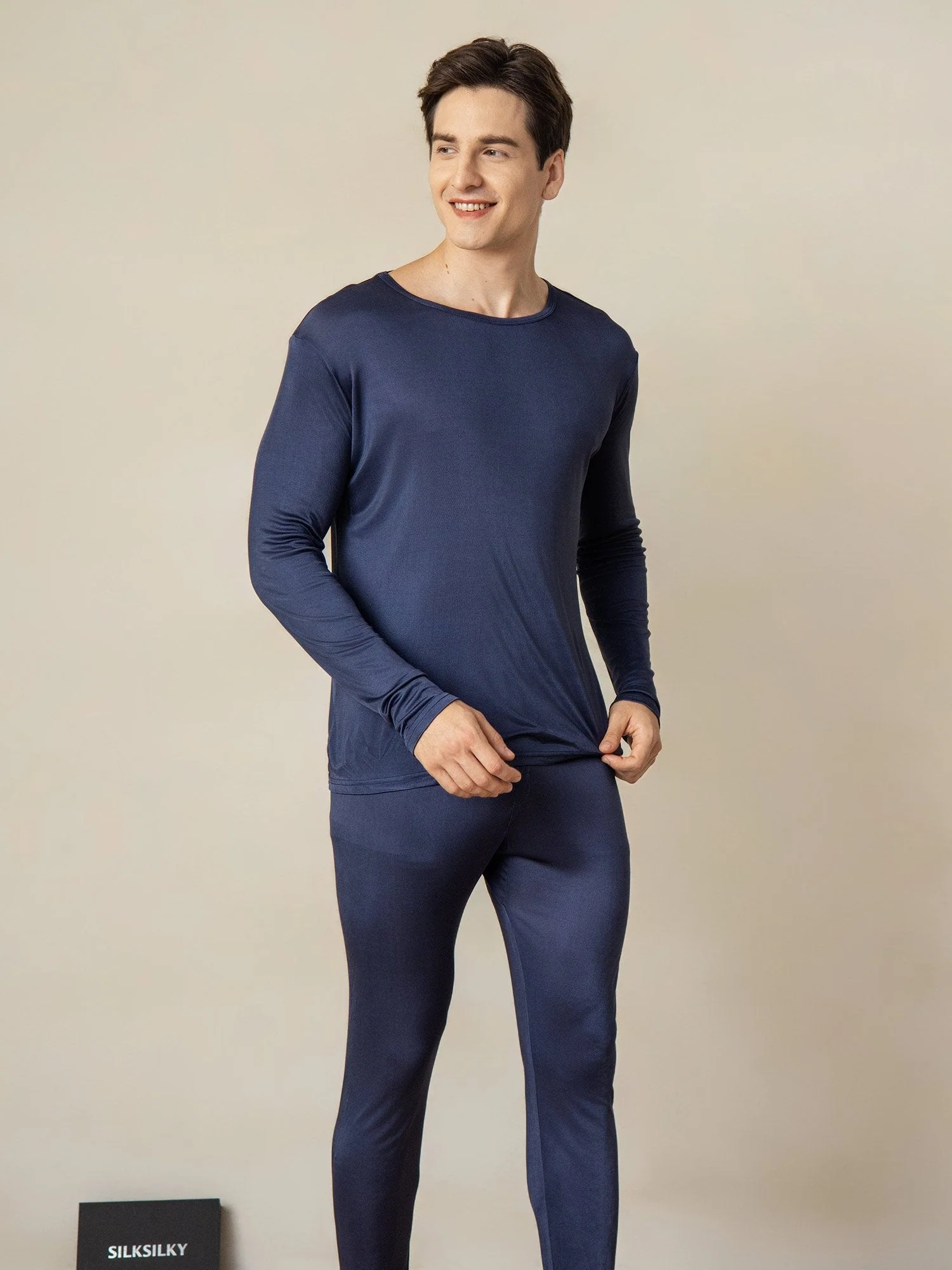 Herre Silkejersey Langærmet Undertøj - Image 13