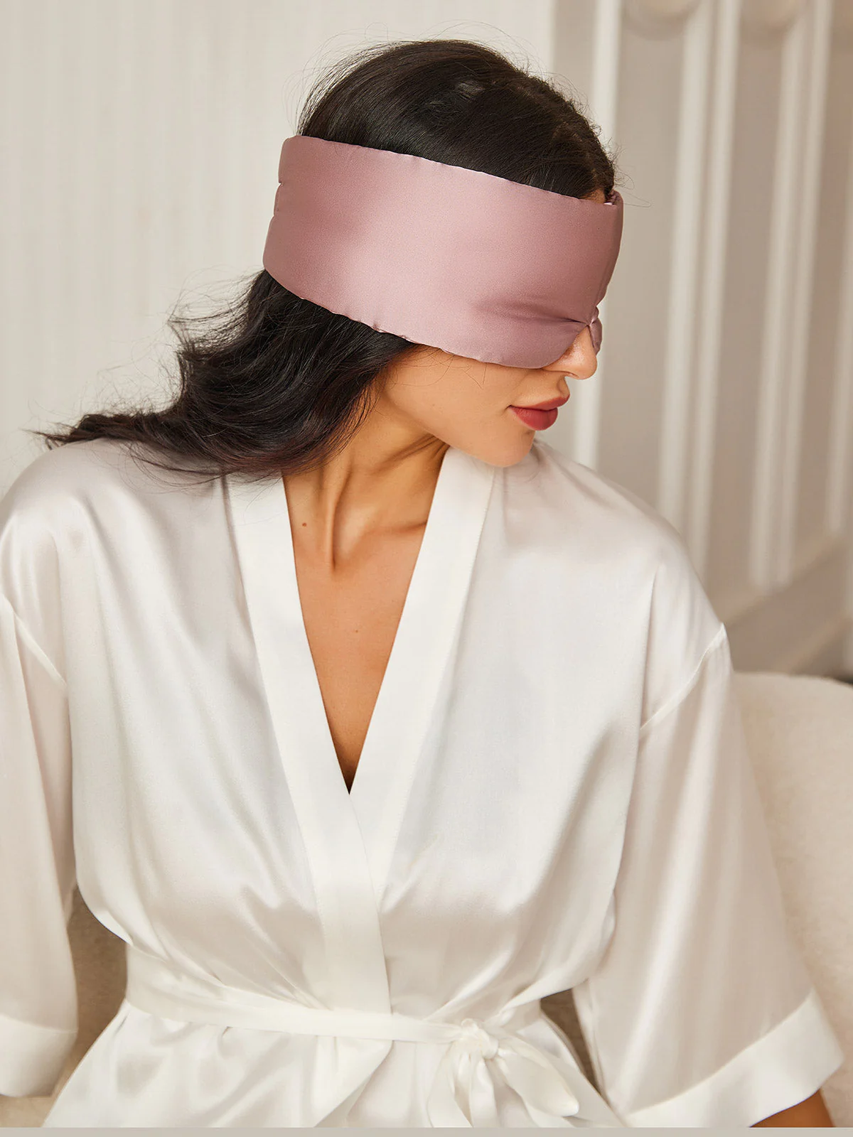 Søvnmaske i silke i ét stykke med velcrolukning - Image 21