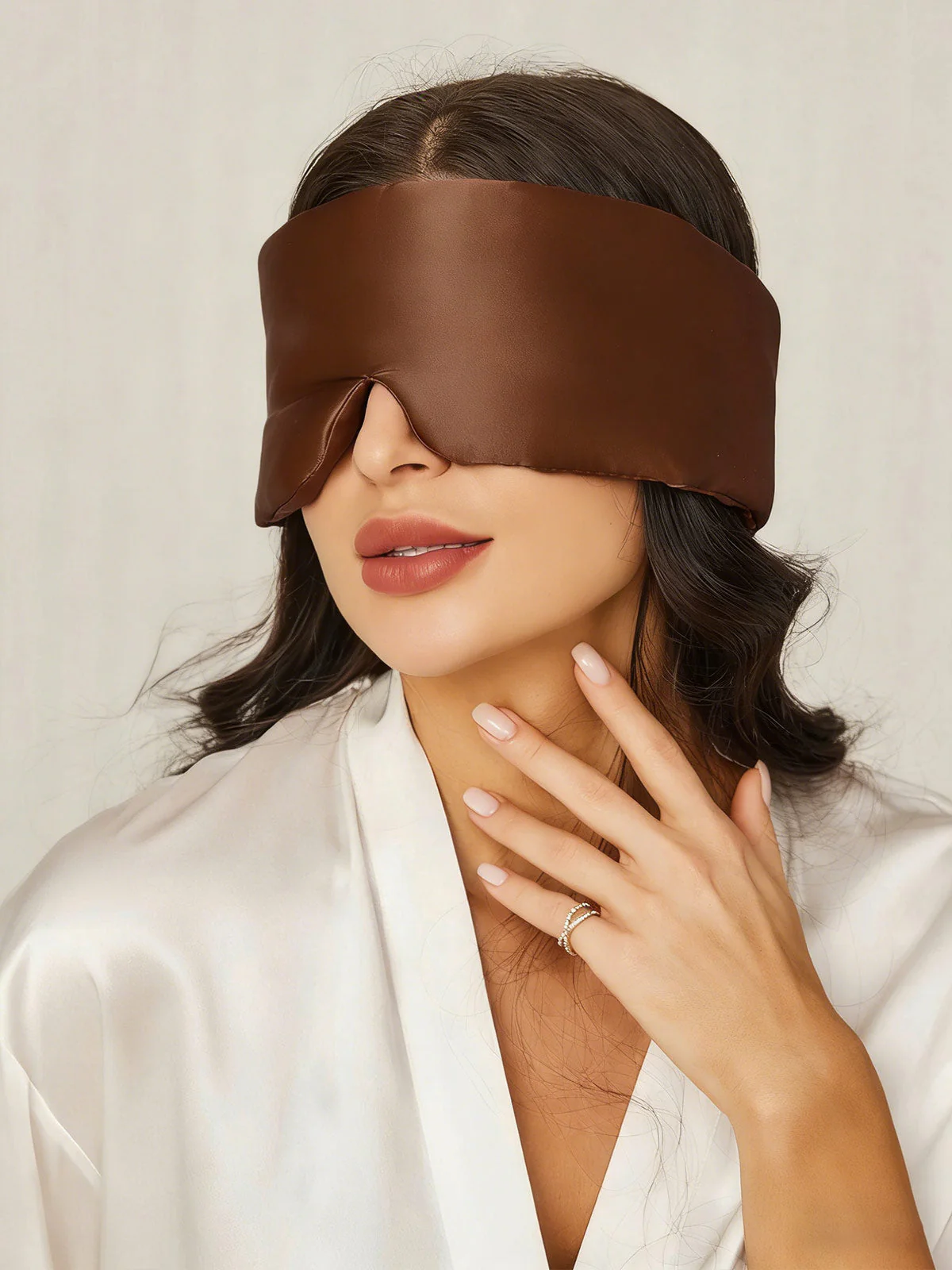 Søvnmaske i silke i ét stykke med velcrolukning - Image 23