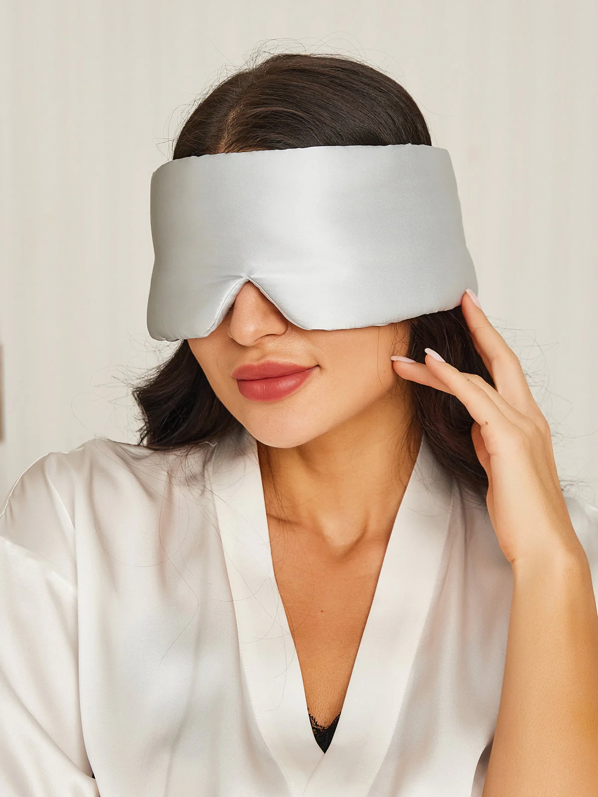Søvnmaske i silke i ét stykke med velcrolukning - Image 31
