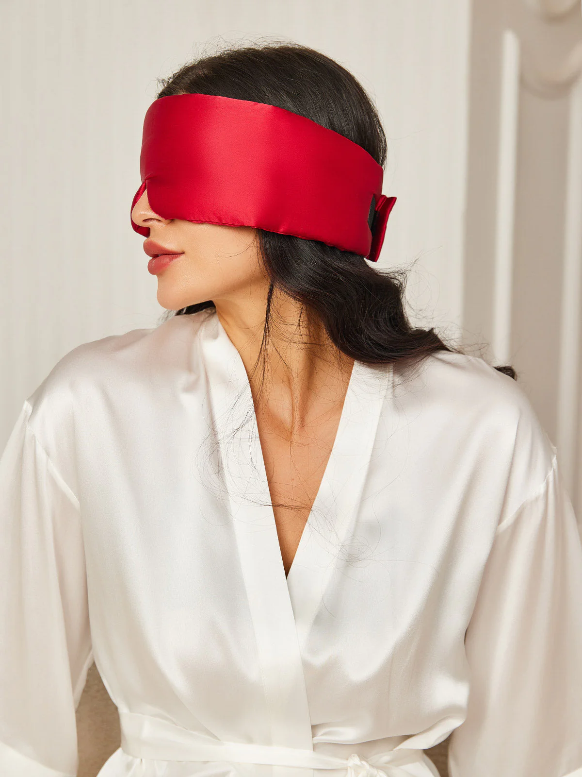 Søvnmaske i silke i ét stykke med velcrolukning - Image 51