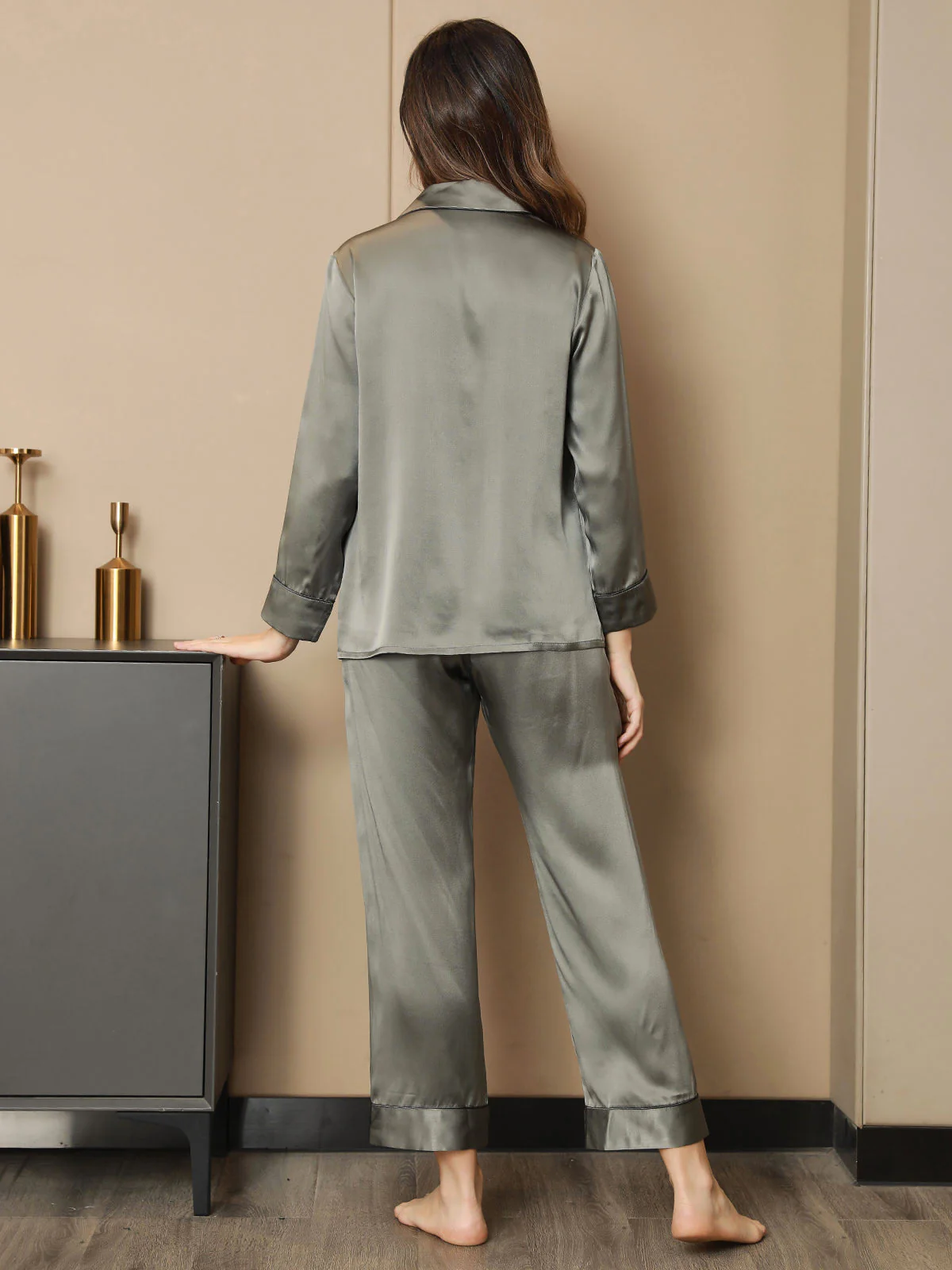 Klassisk Pyjamassæt I 100% Silkebinding - Image 9