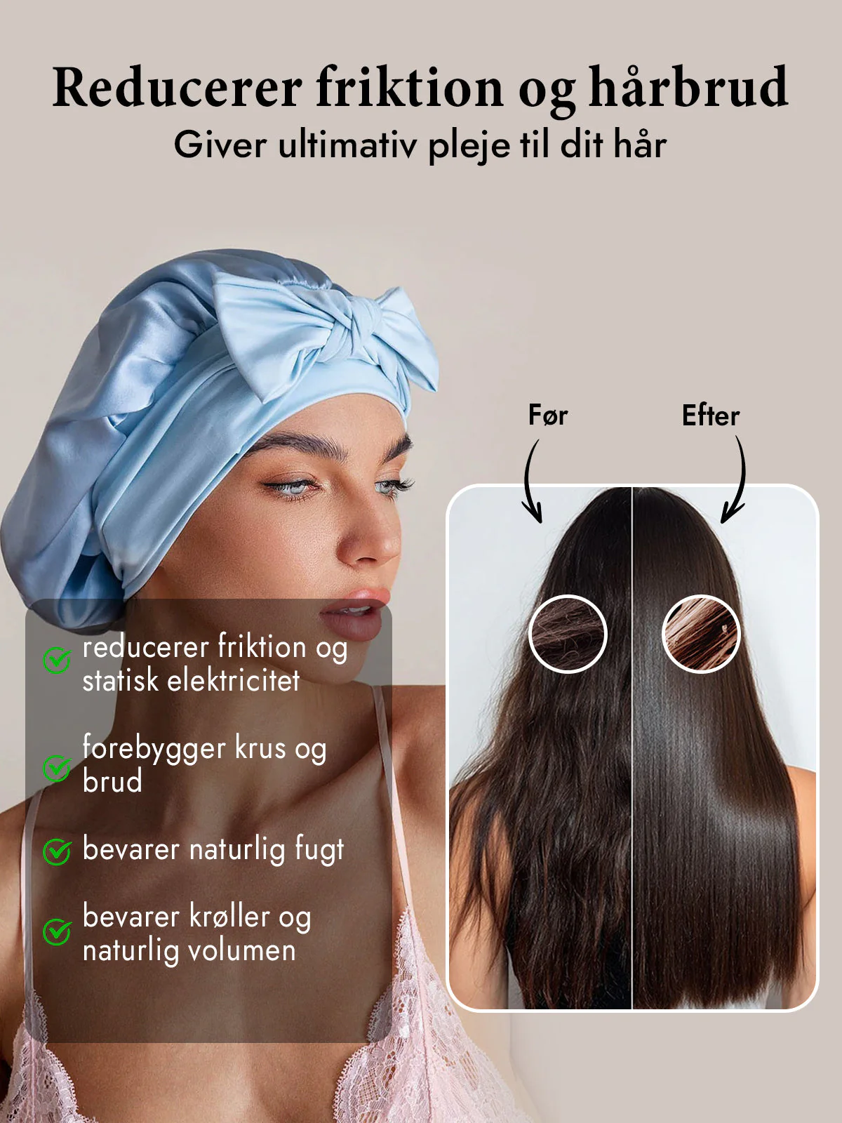 Ren Silke Sløjfe Sovehætte - Image 61