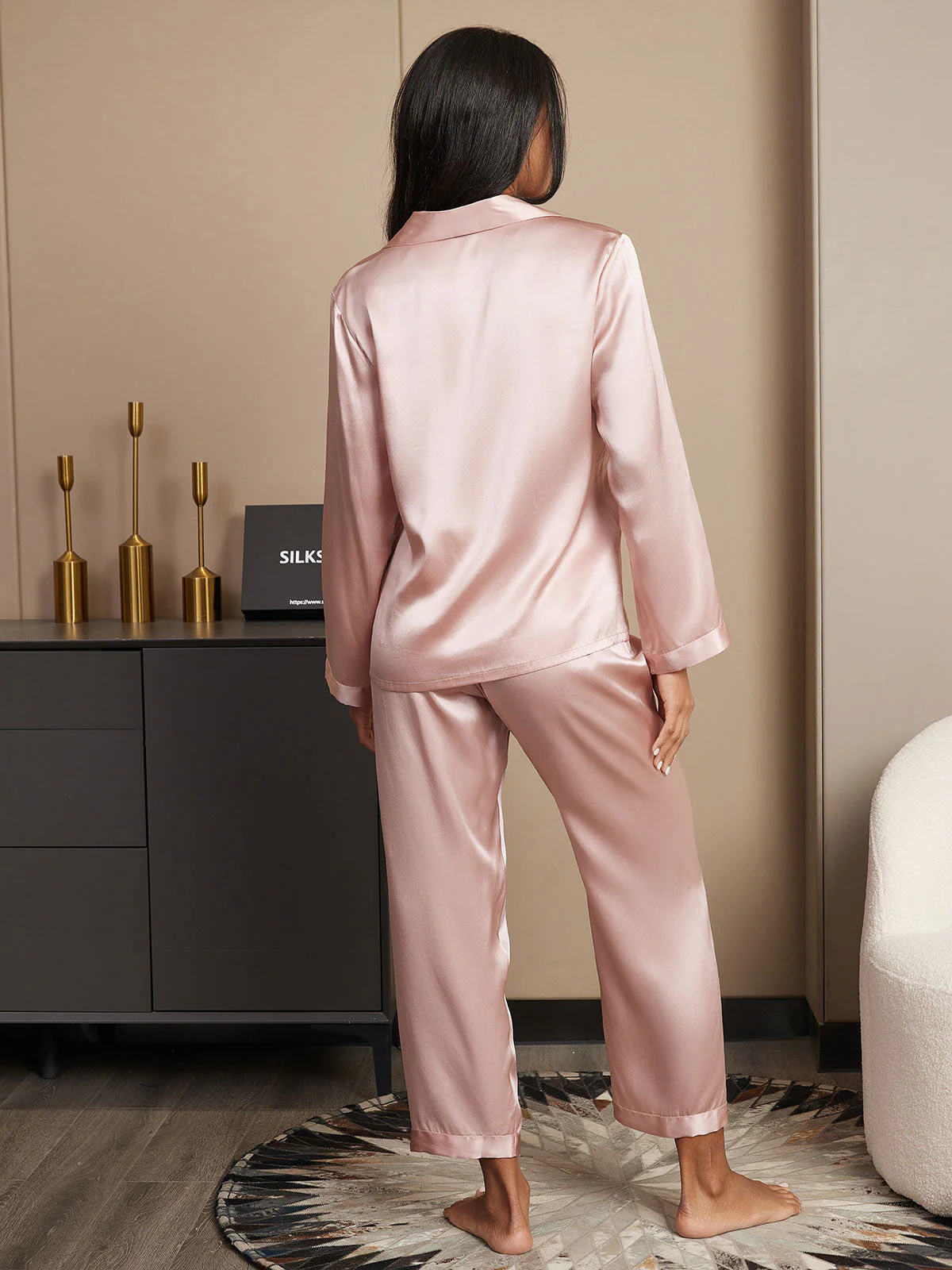 100% Silke Button Up Damepyjamas - Image 14
