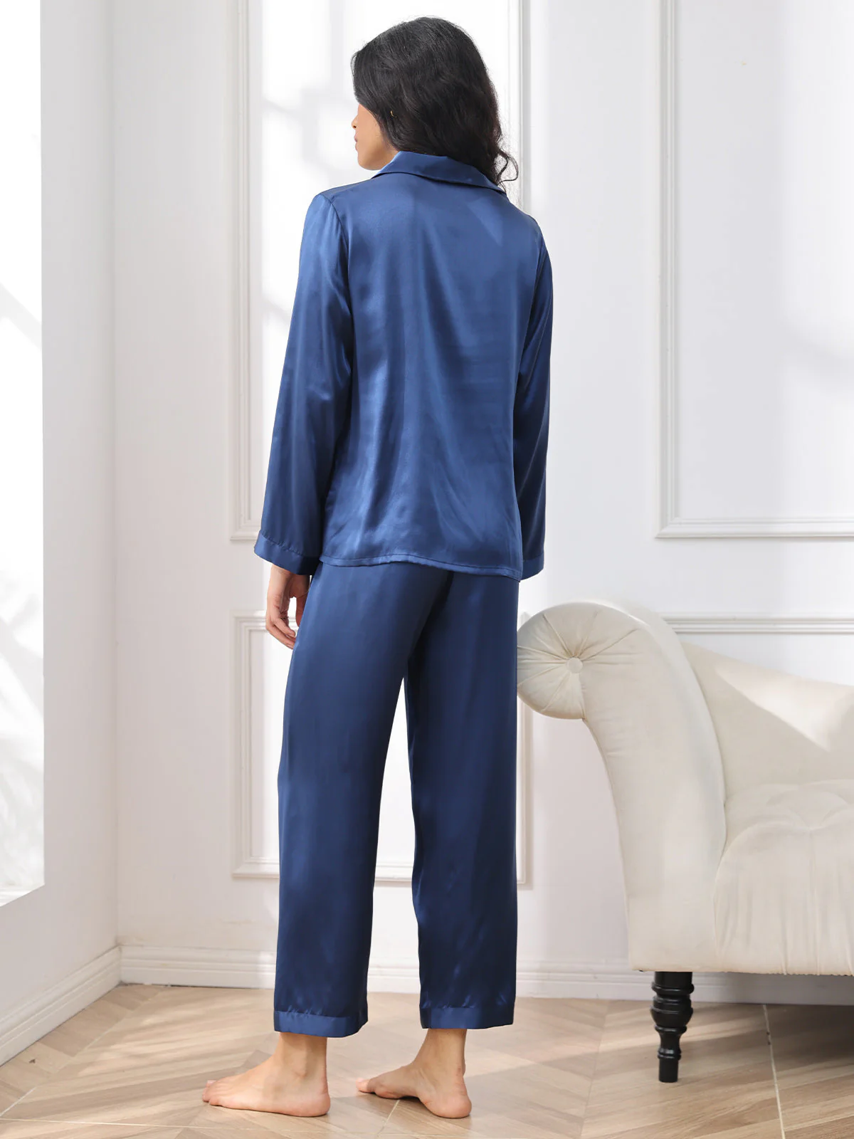100% Silke Button Up Damepyjamas - Image 20