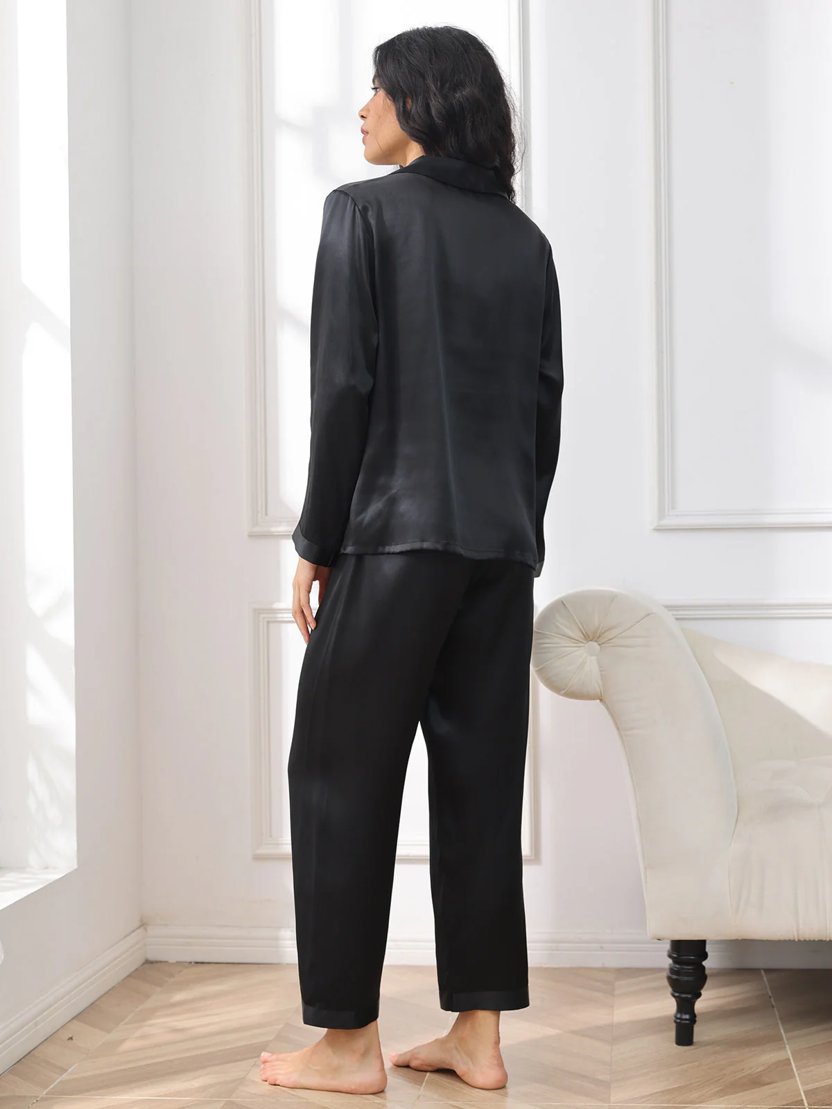 100% Silke Button Up Damepyjamas - Image 43