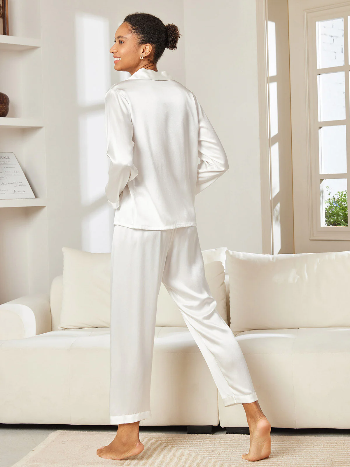 100% Silke Button Up Damepyjamas - Image 49