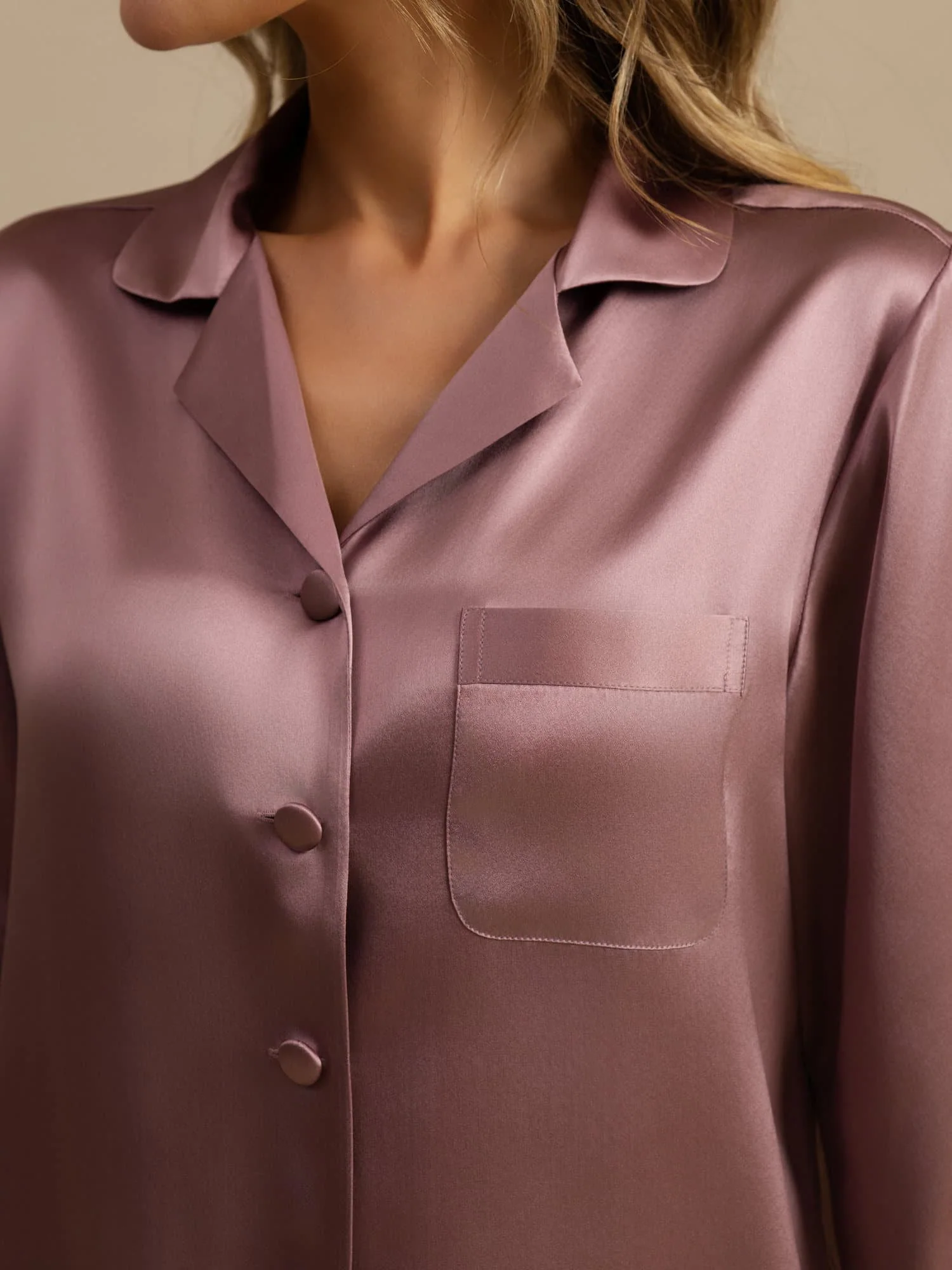 100% Silke Button Up Damepyjamas - Image 61