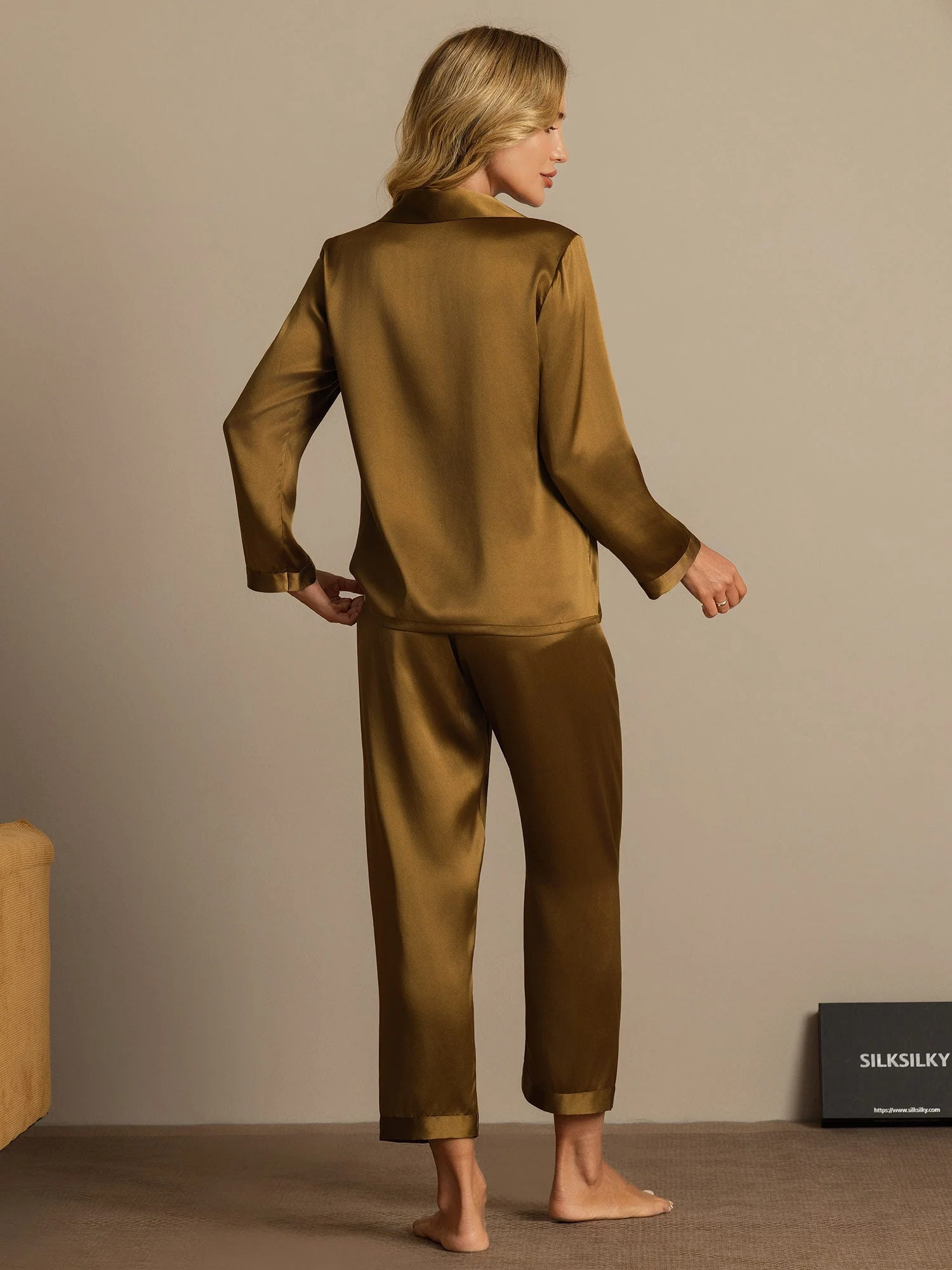 100% Silke Button Up Damepyjamas - Image 66