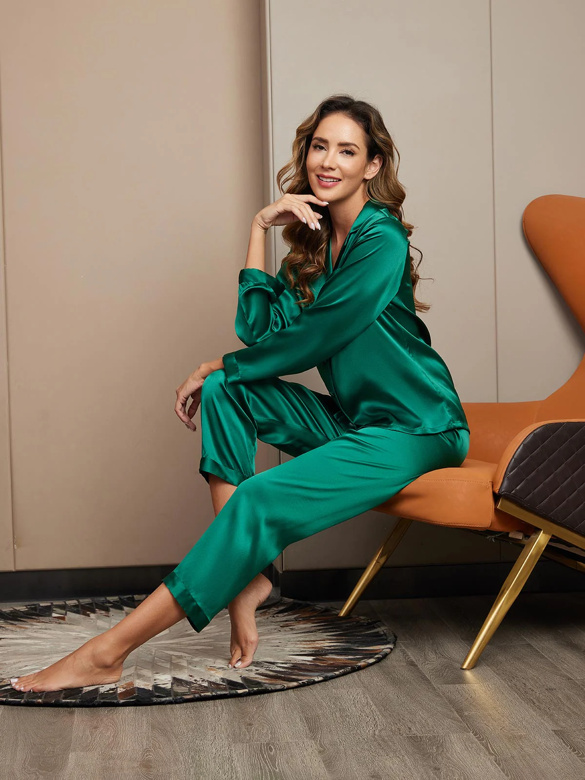 100% Silke Button Up Damepyjamas - Image 77