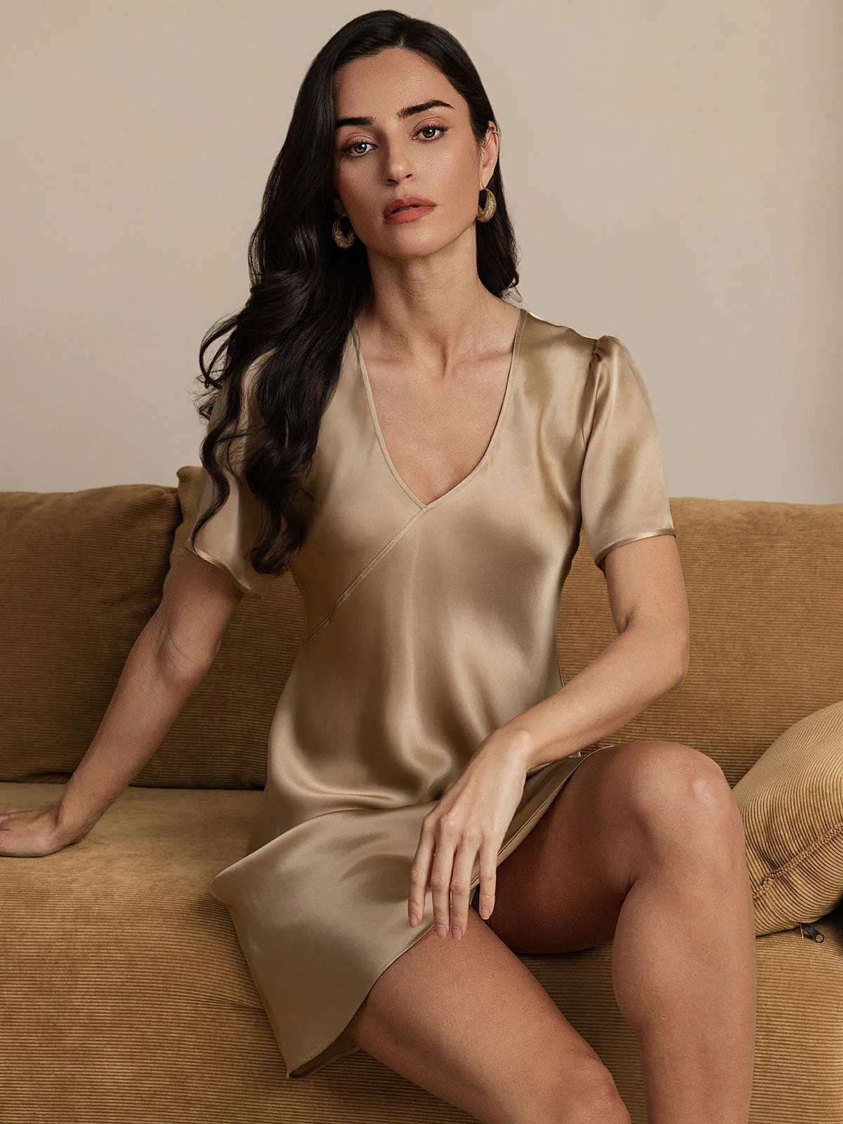 100% Silke Casual  Natkjole - Image 18