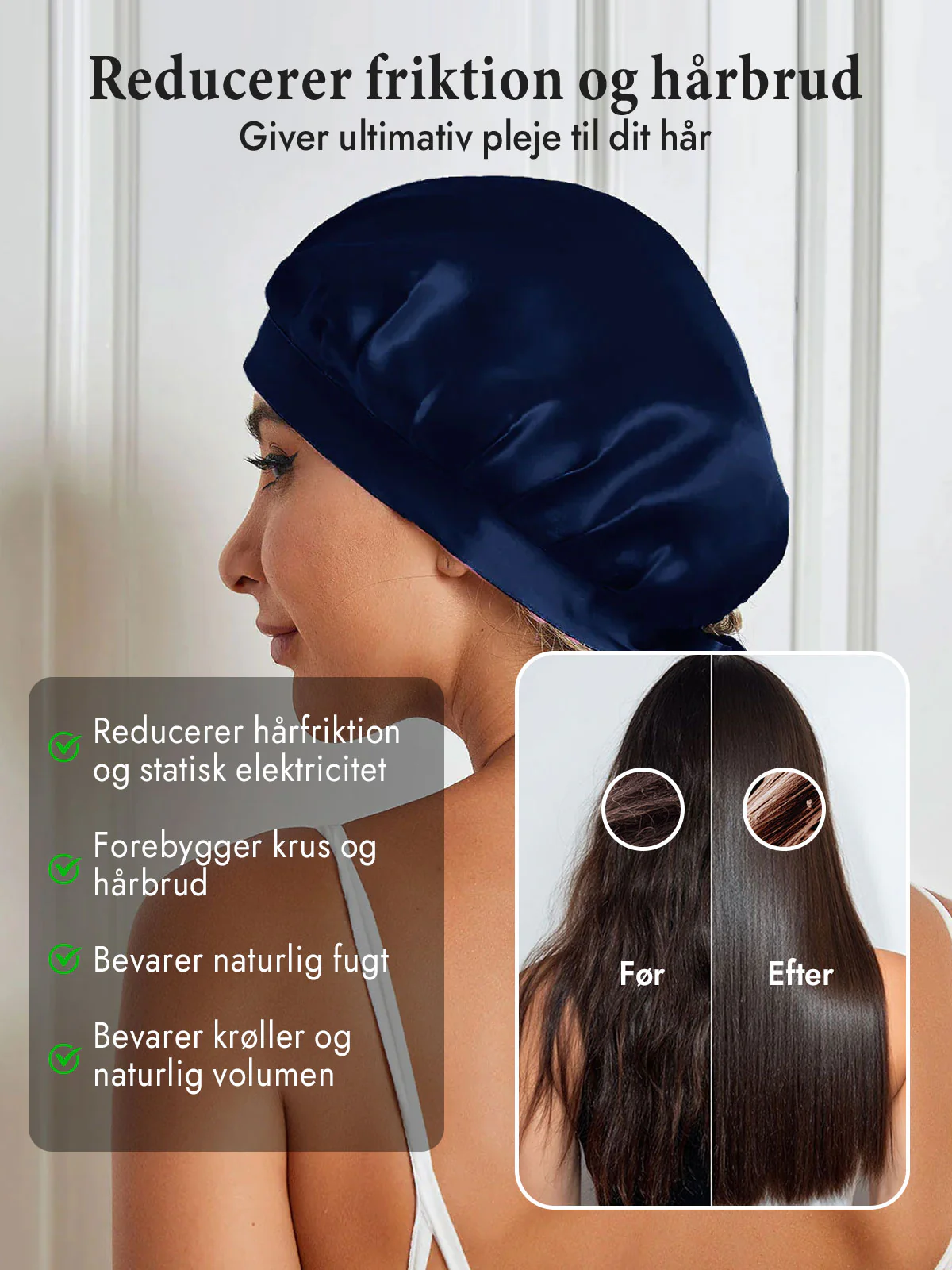 Sovehætte i 100% Morbærsilke med Bånd - Image 28