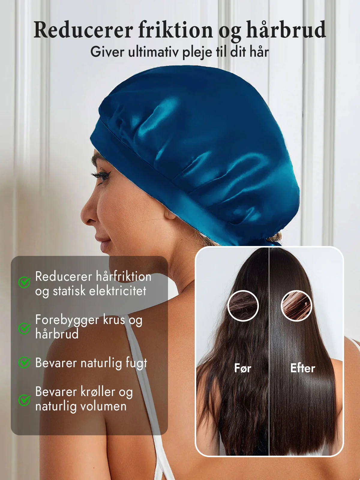 Sovehætte i 100% Morbærsilke med Bånd - Image 40