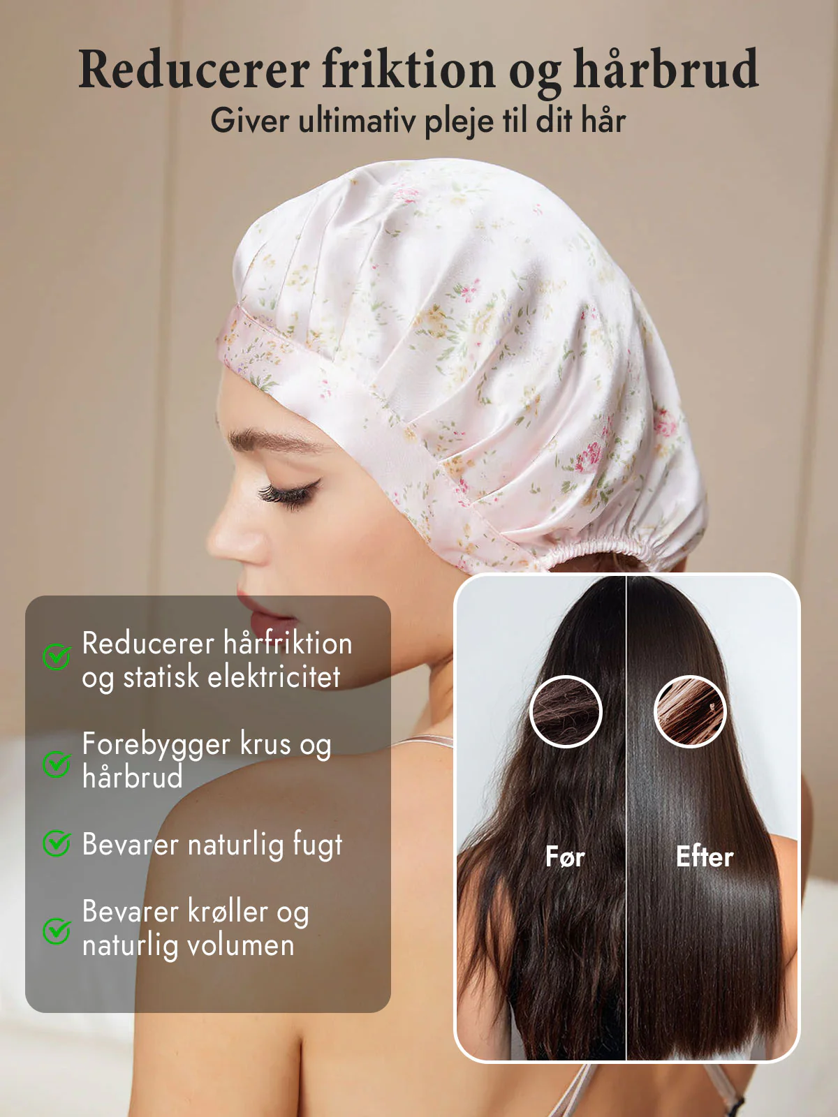 Sovehætte i 100% Morbærsilke med Bånd - Image 46