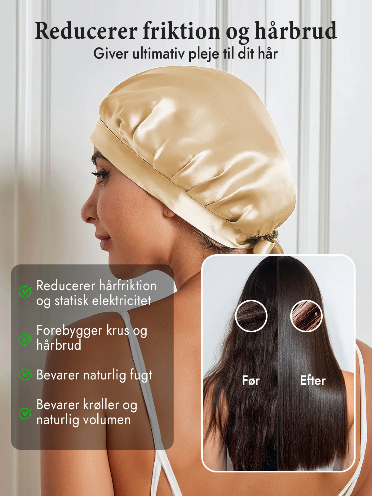 Sovehætte i 100% Morbærsilke med Bånd - Image 64