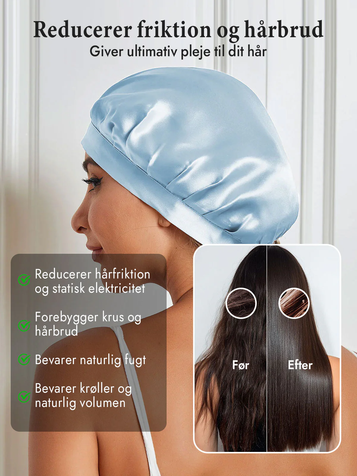 Sovehætte i 100% Morbærsilke med Bånd - Image 76