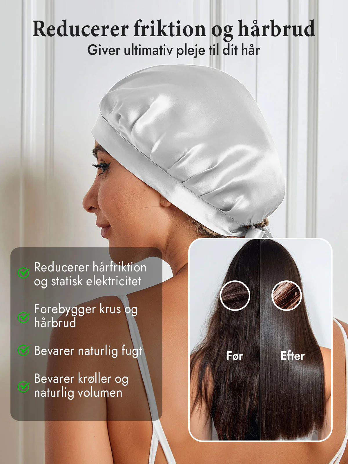 Sovehætte i 100% Morbærsilke med Bånd - Image 82