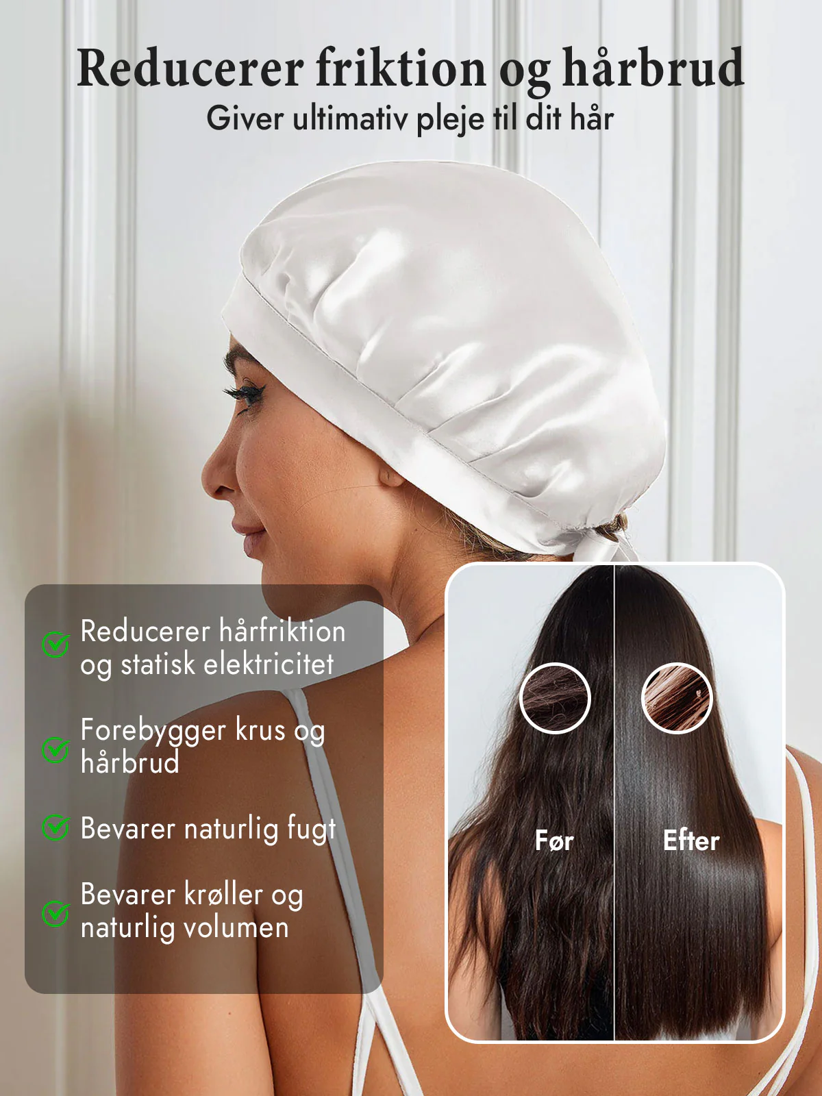 Sovehætte i 100% Morbærsilke med Bånd - Image 88