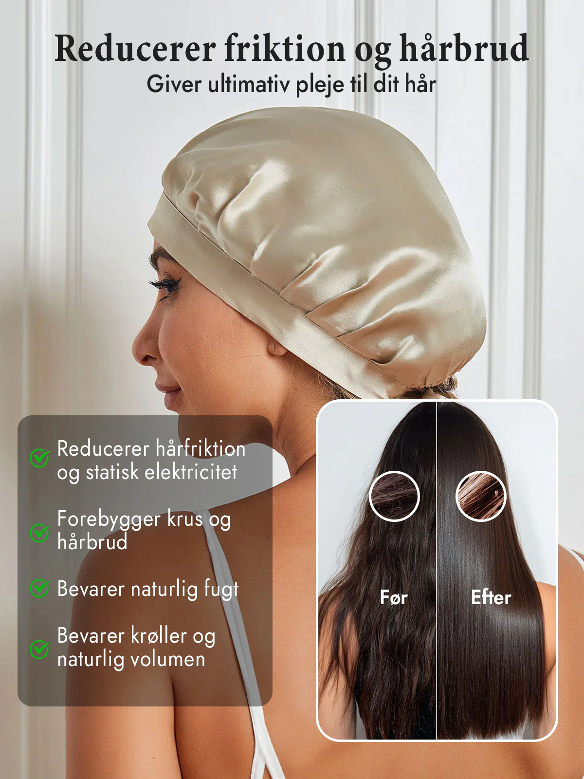 Sovehætte i 100% Morbærsilke med Bånd - Image 94
