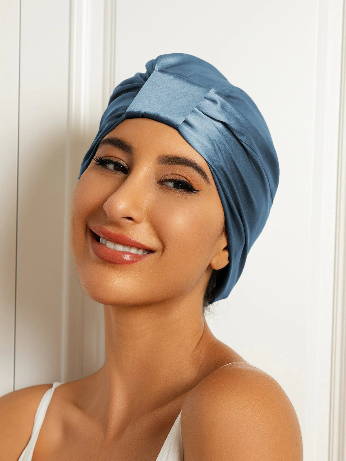 100% Silke Dobbeltlags Natteturban Sovehætte - Image 16